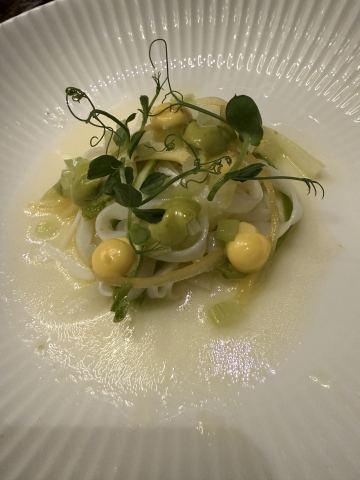 Insalata di Calamaro, Safran, Spargel, Sedano, Amalfi-Zitrone